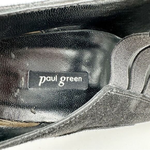Paul Green Black Elastic Suede Cage Platform Heels Sz 5 - Picture 8 of 13